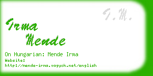 irma mende business card